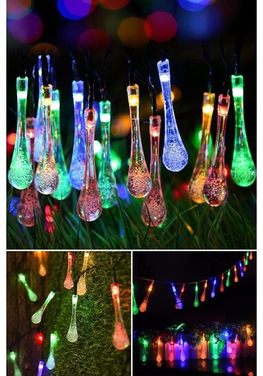 Trendpoint Solar 30 Ledli Su Damlası Model 8 Modlu Güneş Enerjili Çok Renkli