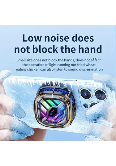 Chuangyinshop X76 Phone Cooler Digital Display Ekranlı Yarı İletken Soğutucu 3 Hız Manyetik Ve Kelepçe Tüm Telefonlar İçin