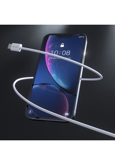 Lenyes Lc526 Type-c To Type-c Akıllı Çip Koruma Özellikli Data Ve Şarj Kablosu 60w 1.2m Beyaz Beyaz