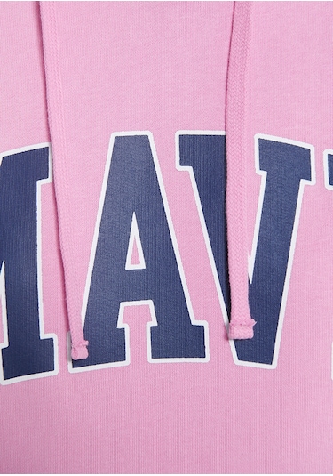Mavi - Mavi Logo Baskılı Kapüşonlu Pembe Sweatshirt 1600361-71038 Pembe