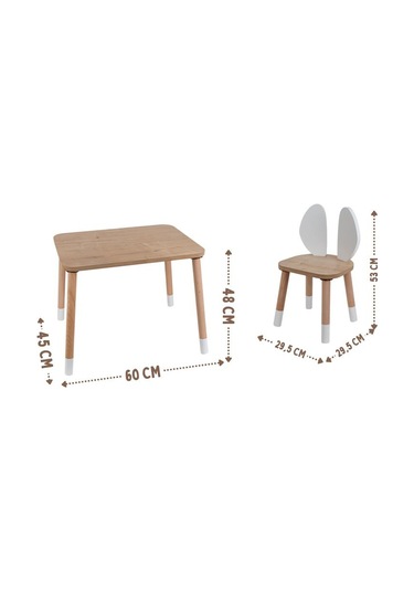 Bee Smart Safir Meşe 2 Sandalyeli Masa Seti - Standart Standart Standart