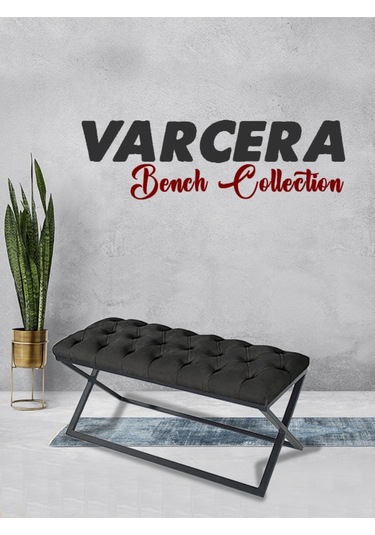 Varcera Antrasit Chester Model Kapitoneli Puf&bench&koltuk&oturma Bankı&teddy Puff&yatak Odası Takım Önü&ucu