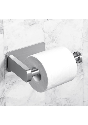 Ximistore9 Banyo Tuvalet Kağıdı Tutucu, 304 Paslanmaz Çelik, Delmezsiz Kurulum, Silindirik Çubuk Tasarımı, Dayanıklı Ve Kolay Bakım Gümüş