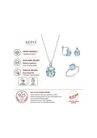 Servi 925 Ayar Gümüş Pomelita Set-219