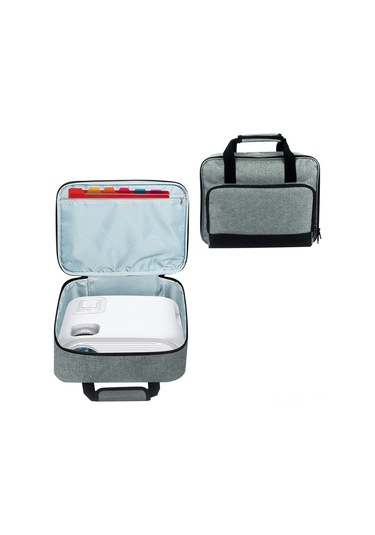 Vkemall Projektör Çantası, Oxford Kumaş, 36x28x10 Cm, Çoklu Bölmeli, Taşıma Kemerli, Elektronik Aksesuarları Korur Vs240, Mh530fhd Vb. Uyumlu