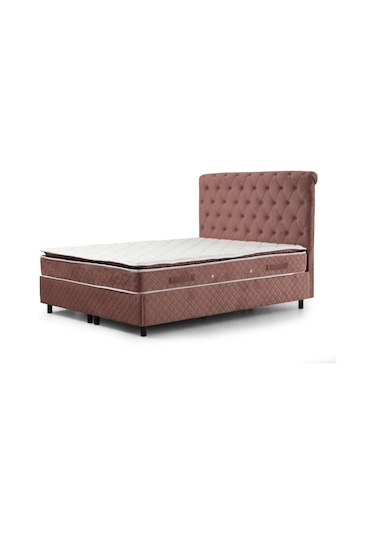 150x200 Sonata Baza+başlık+vassi Pedli Yatak Gül Kurusu