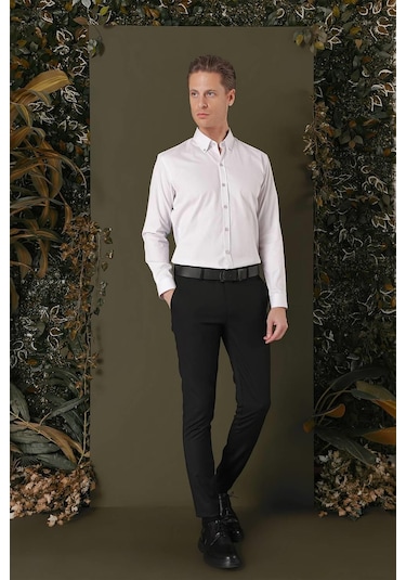 Efor Gk 711 Slim Fit Taş Klasik Gömlek Taş