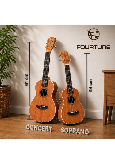 Fourtune Sydra Uks-21m Soprano Ukulele Maun Ağacı Profesyonel Ukulele Seti