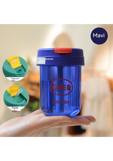 Jian Fan Yazöğrencisi Taşı Olabilir Plastik Bardak Mavi Mavi