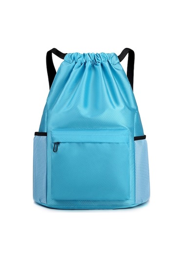 Fortunelane Mini Spor Çanta - Outdoor Antreman Ve Fitness İçin Vücut Suyu Ve Kuru Bölmeli Drawstring Sırt Çantası Göl Mavisi Mavi