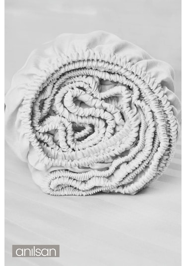 Çizgili Çift Kişilik Lastikli Çarşaf %100 Pamuk,83 Tel