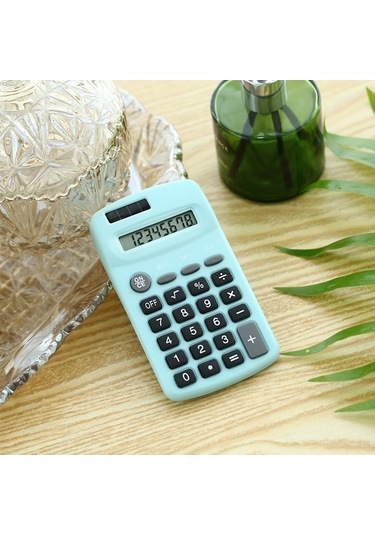 Aubyhe 8 Haneli Mini Solar Hesap Makinesi - Taşınabilir Çift Güç Kaynaklı Pembe Pembe