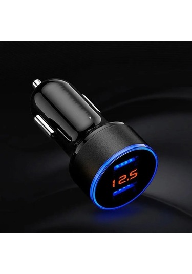 Ulzyvf Usb Soketi Sigara Şarj Portlu Lcd Ekran Cihazı Çift Çakmak Araç 3.1a 2 12-24v Gy