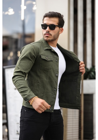 Haki Renk Erkek Kot Ceket-1453 Haki