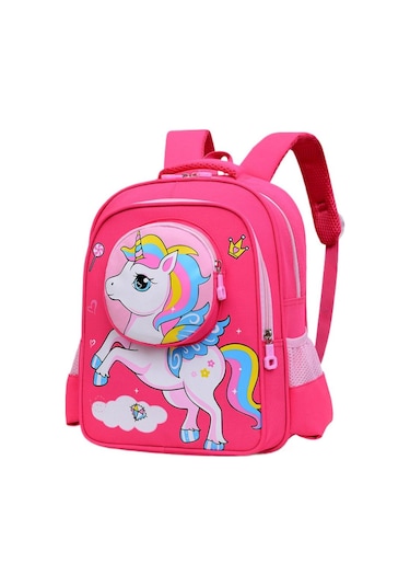 Yeiuyi7 Karikatür Desen Şekli 3 İla 8 Yaşında Anaokulu Çocuk Okul Çantası Kırmızı