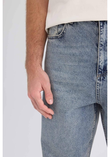 DeFacto %100 Pamuk Baggy Fit Geniş Kalıp Normal Bel Geniş Paça Jean Yıkamalı Pantolon B3926AX25SPNM39