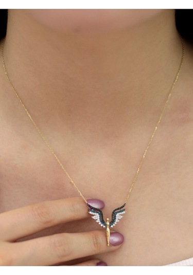 14 Ayar Altın Taşlı Melek Kolye Altın