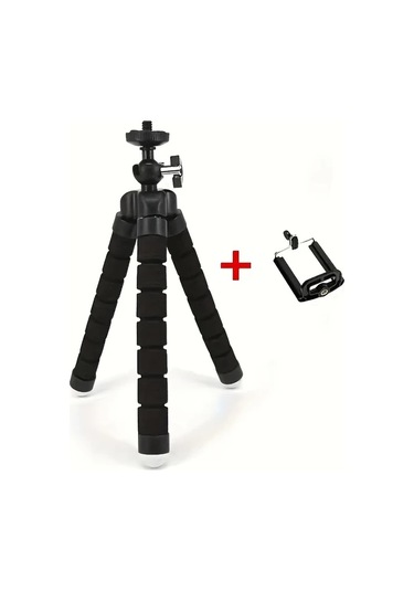 Chenkestoreone Siyah Tutucu 1 Adet Ahtapot Telefon Ve Kamera Sehpası Dayanıklı Katlanır Ayaklı Masaüstü Desteği Siyah Tutucu