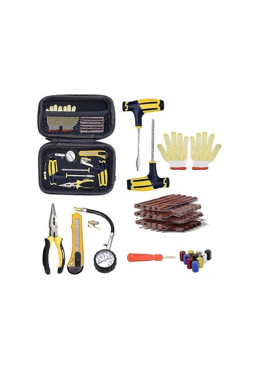 Ranyeek Otomobil Lastik Tamir Seti - 15 Parça, Vakum Lastikler İçin Hızlı Tamir, Dayanıklı Malzeme, Taşınabilir Kutuda