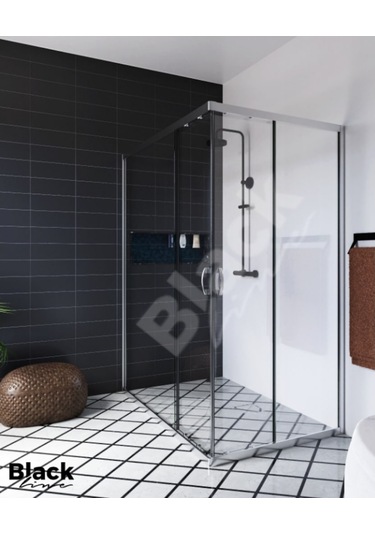 Blackline Dikdörtgen Kromaj Renk Köşe 5 Mm Temperli Cam H:190 Şeffaf