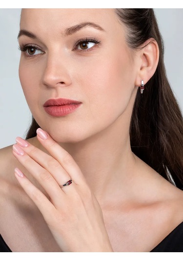 Uvelirnye Tradicii 925 Ayar Gümüşten Doğal Grenat Taşlı Yüzük 292020275 Gümüş