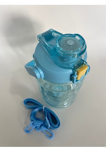 Shotay St-7313 Pipetli Askılı Tritan Matara 1000 Ml Mavi