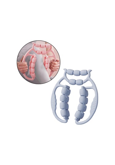 Suntek Bacak Masaj Aleti Silindiri 21 Tekerlek Kas Egzersiz Uyluk Mavi