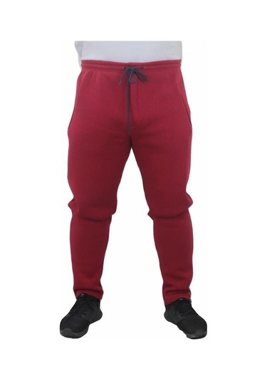 Starbattal Büyük Beden Fermuarlı Eşofman Altı 3Ip 11517 Bordo-Bordo