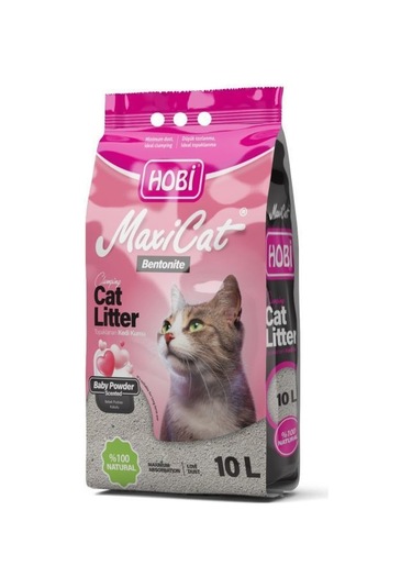 Hobi Maxicat Bebek Pudralı İnce Topaklaşan Bentonit Kedi Kumu 10 L