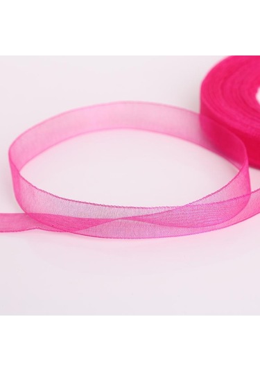 Fuşya 50 Yards/rulo Dıy Organze Kurdele Hediye Paketleme 12mm Parti Düğün Dekorasyon Kumaşı