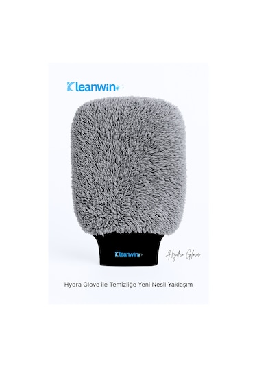 Hydroglove Mikrofiber Oto Yıkama Eldiveni Sünger Dolgulu Araç Temizlik Ve Araba Cila Eldiveni - Gri