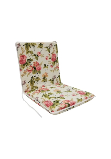 Sandalye Minderi Arkalıklı Lastikli Süngerli-4 Adet(Ingiliz Gülü) (521013441)