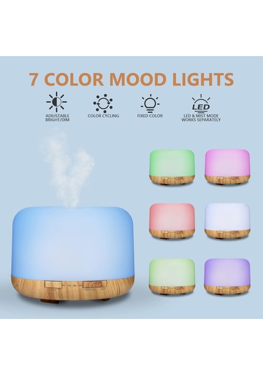 36 Yağ Difüzör Seti İle Ev İçin Uçucu Yağ Difüzörleri, Uçucu Yağlar İçin 500ml Aroma Difüzör Büyük Oda, Ultrasonik Serin Sis Difüzör Otomatik Kapatma 4 Zamanlayıcı 15 Renk 36x5ml