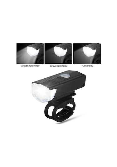 Exeo Led Bisiklet Ön Ve Arka Ikaz Işığı Far 3 Modlu Su Geçirmez Siyah - Kırmızı