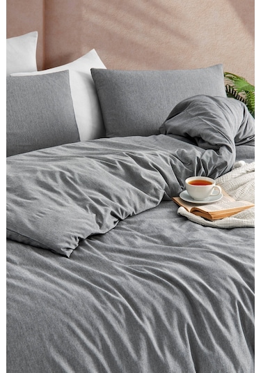 Tabu Home İpliği Boyalı Antrasit Çift Kişilik Nevresim Seti Antrasit