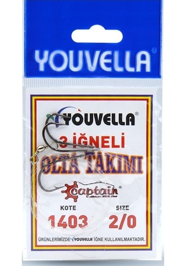 Youvella 1403 Hazır 3 İğneli Yemli Takım No:2/0