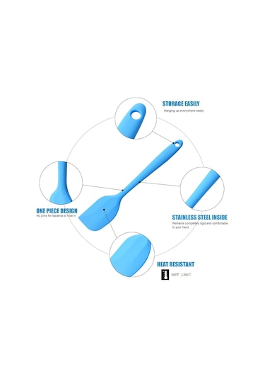 Silikon Spatula Seti - 260 C'ye Kadar Isıya Dayanıklı, 5 Parçalı Pişirme Ve Fırınlama İçin Mükemmel B Diğer