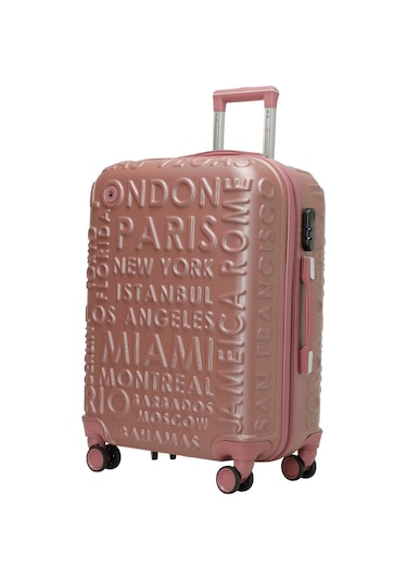 Lumberjack Lugano -b Abs 5pr Pudra Unisex Büyük Boy Valiz Pembe