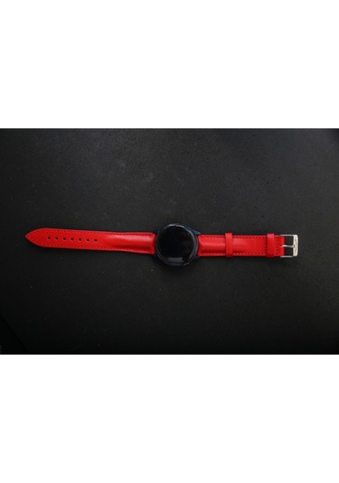 Hakiki Deri 20mm Akıllı Pimli Saat Kordonu Kırmızı
