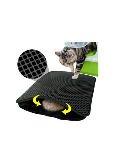 Buffer Kedi Tuvalet Önü Kum Toplayıcı Temizleyici Elekli Gri Pas