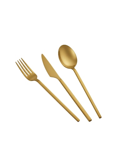 Arsel Venüs Titanyum Mat Gold 84 Parça 12 Kişilik Çatal Kaşık Bıçak Seti 304 Kalite 4 Mm Ağır Premium Gümüş