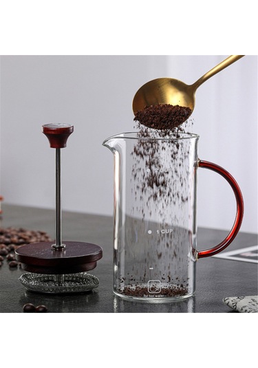 Suofeng Paslanmaz Çelik Ve Borosilikat Camdan Yapılmış 14oz Fransız Pres Kahve Makinesi Diğer