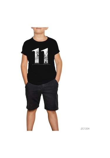 Stranger Things Eleven Siyah Çocuk Tişört (237393910) Beyaz