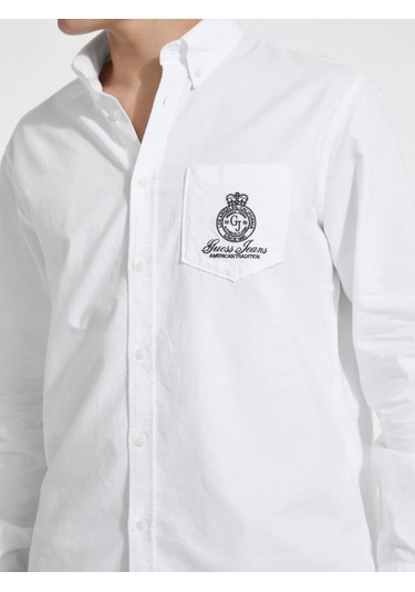 Guess Jeans Erkek Beyaz Regular Fit Gömlek M5yh64whfk1-g011 Beyaz