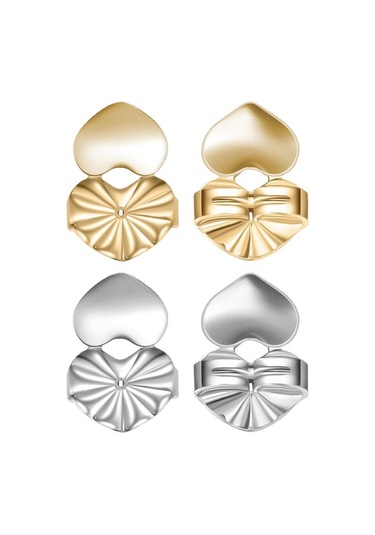 Wezone Kaliteli Bakır Gümüş Altın Pembe Altın Kalp Modeli Küpe Asistanı, Tv Yeni Stili Küpe Tutucu Ve Yükseklik Ayarlayıcı, Lüks Kutu İle 3 Çift Set Gold