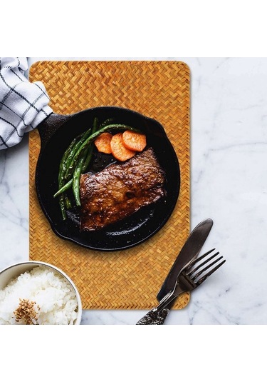 Ulzyvf X Turuncu Paket, Örtüsü, Masa Kahverengi İnç, İnç El Dokuması Doğal Denizotu 4'lü 17 12 - Pf Kahverengi - Turuncu