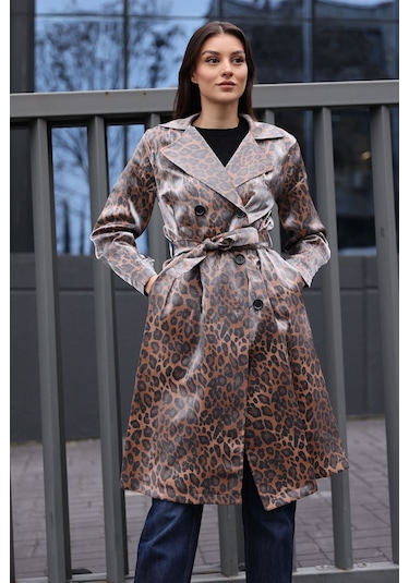 Bigdart 5853 Kruvaze Yaka Trençkot - M. Taba 001