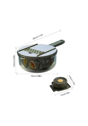 Paslanmaz Çelik 5 İn 1 Hazneli Rende Seti Süzgeçli Pratik Çok Fonksiyonlu Mutfak Rendesi Doğrayıcı