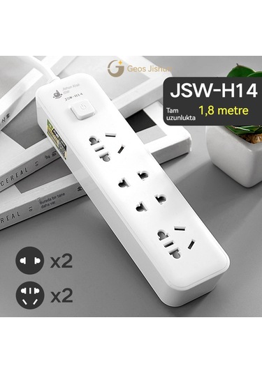 Jian Fan Soket Anti-şok Usb Soketi 1.8m Soket Kartıofis Ev Çok Fişli Soket Saf Sakır Soket Soket