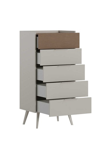 Milano 5 Çekmeceli Şifonyer - Vizon/zebra 60x121x44 Cm